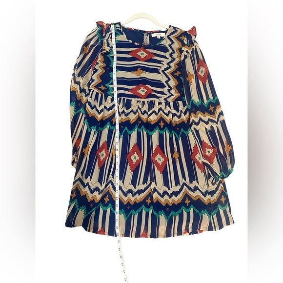 UMGEE Aztec Southwest Tribal Designed Ruffle Dress size Small - Picture 3 of 5